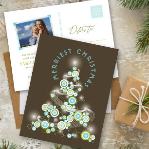 Círculos azules Mod brillantes árbol de Navidad ab