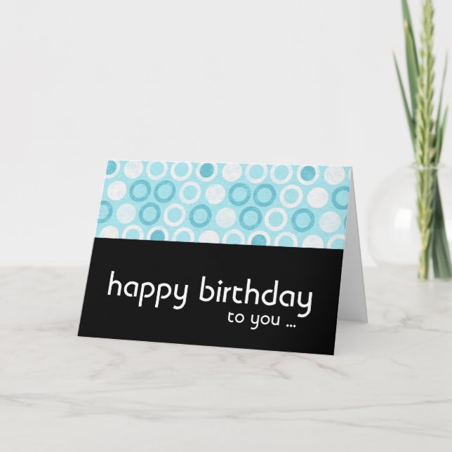 Círculos azules modernos tarjeta de felicitación d (Anverso)