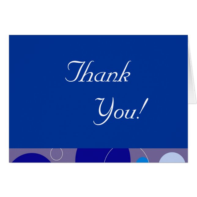Círculos azules retro y ovaciones Gracias Nota (Anverso (Horizontal))