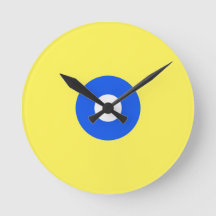 Círculos azules y amarillos Reloj de pared acrílic