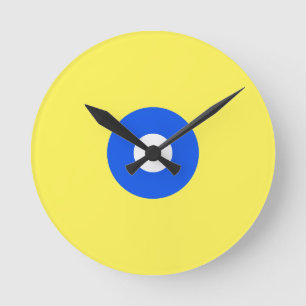Círculos azules y amarillos Reloj de pared acrílic