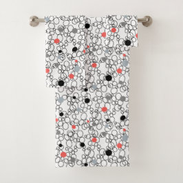 Círculos blancos corales negros, puntos