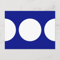 Círculos blancos en la postal azul