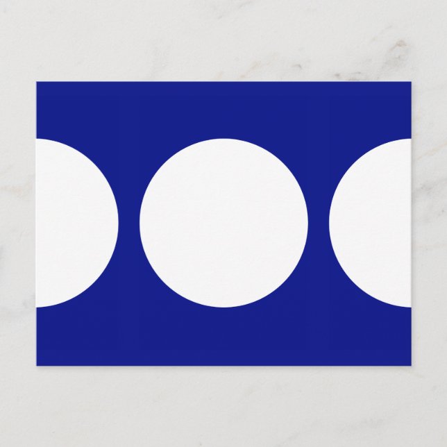 Círculos blancos en la postal azul (Anverso)