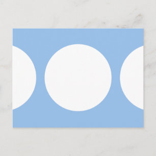 Círculos blancos en la postal azul claro