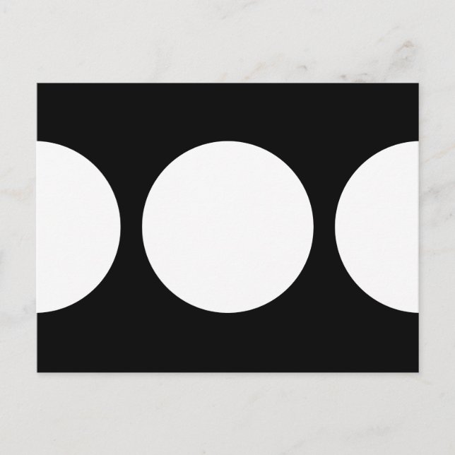 Círculos blancos en la postal negra (Anverso)