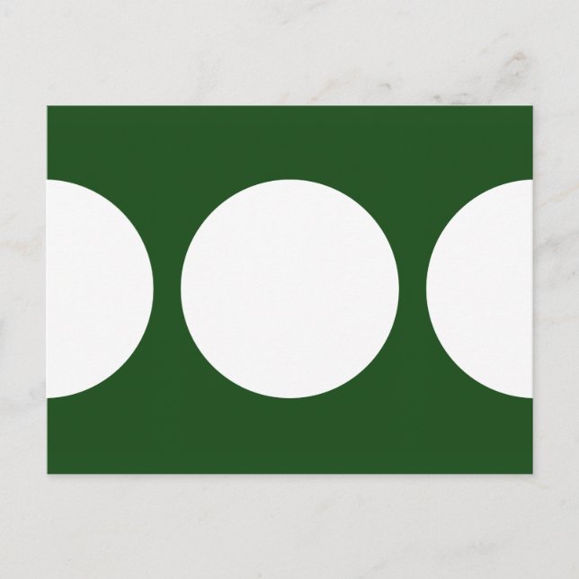 Círculos blancos en la postal verde (Anverso)