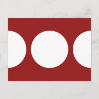 Círculos blancos en la tarjeta postal roja