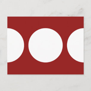 Círculos blancos en la tarjeta postal roja
