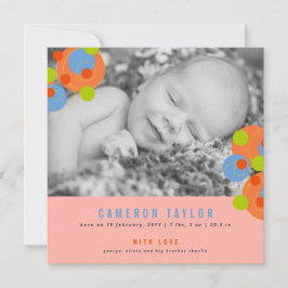 Círculos burbujeantes Niña Foto Anuncio de nacimie