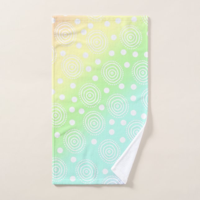 Círculos de arcoiris pasteles en círculos toallas  (Toalla de mano)