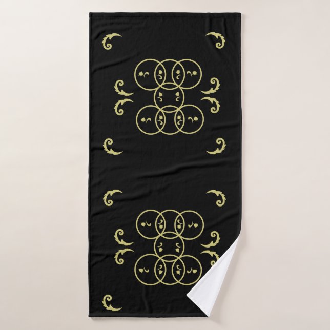 Círculos de Oro Negro (Toalla de baño)