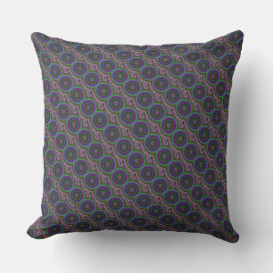 Círculos de patrón rodar y almohadas lumbares, azu