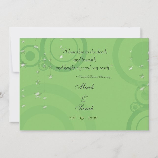 Círculos del día de fiesta e invitación verde de (Anverso)