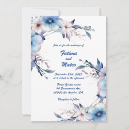 Círculos en azul: Invitación a la boda personaliza