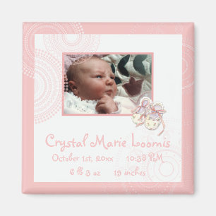 Círculos en novios, anuncio de nacimiento de imán 