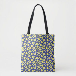 Círculos geométricos amarillos en bolsa de mano az