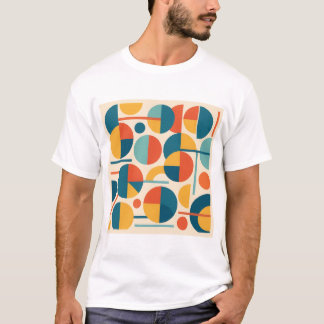 Círculos geométricos coloridos y camiseta de línea