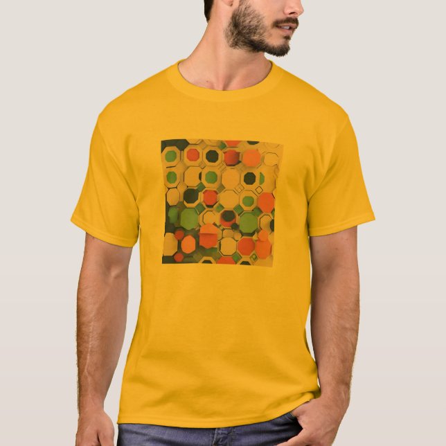 Círculos hexagonales: camiseta de arte geométrico (Anverso)