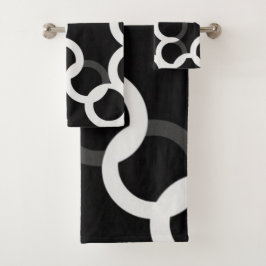 Círculos infinitos en blanco/negro - Juego de toal