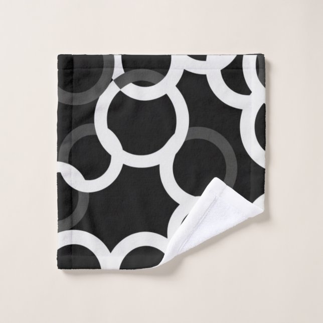 Círculos infinitos en blanco/negro - Juego de toal (Toallita)