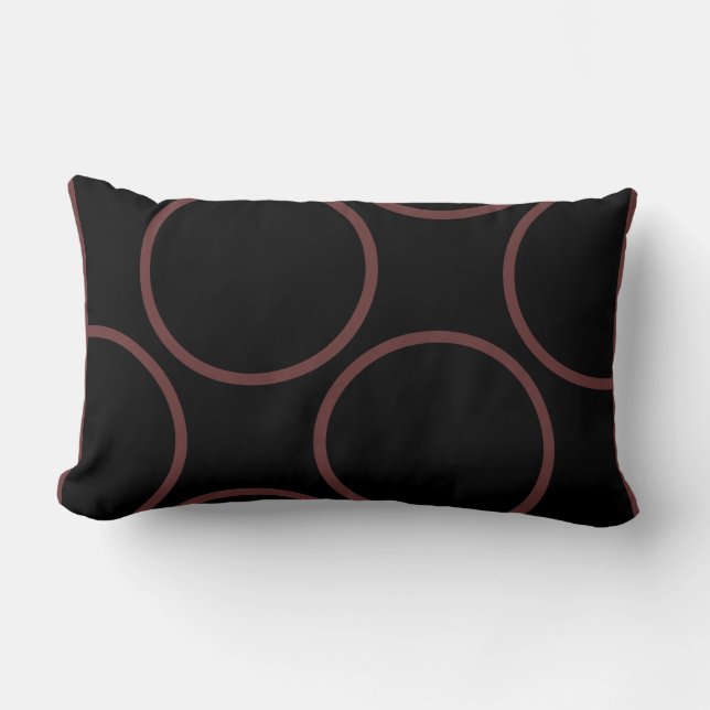 circulos marrones en almohada moderna negra (Anverso)
