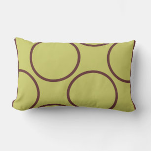 círculos marrones sobre almohada moderna verde gri