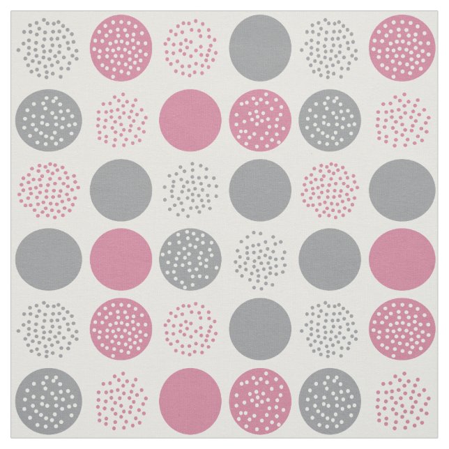 Círculos modernos con tela rosa gris blanca (Retal)