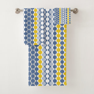Círculos, olas, líneas, amarillo mostaza, blanco