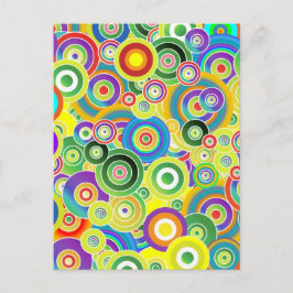 Círculos psicodélicos de colores - postal Guay