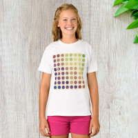 Círculos retro coloridos Chicas camiseta