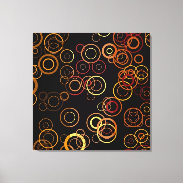 Círculos retro en Fiesta de patrones de arte negro (Anverso)
