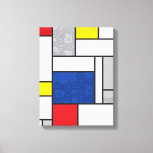 Círculos Retro Mondrian Minimalista Arte Mod De St