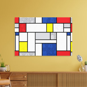 Círculos Retro Mondrian Minimalista Arte Mod De St