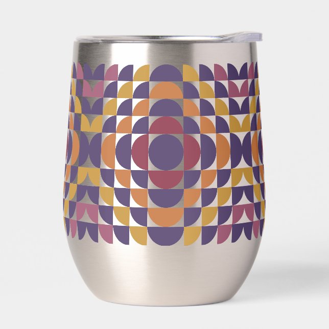 Círculos retro negrita Tumbler de vino sin cáscara (Izquierdo)