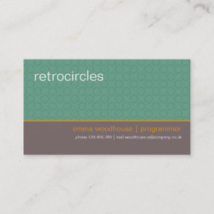Círculos retros menta y tarjeta de visita del
