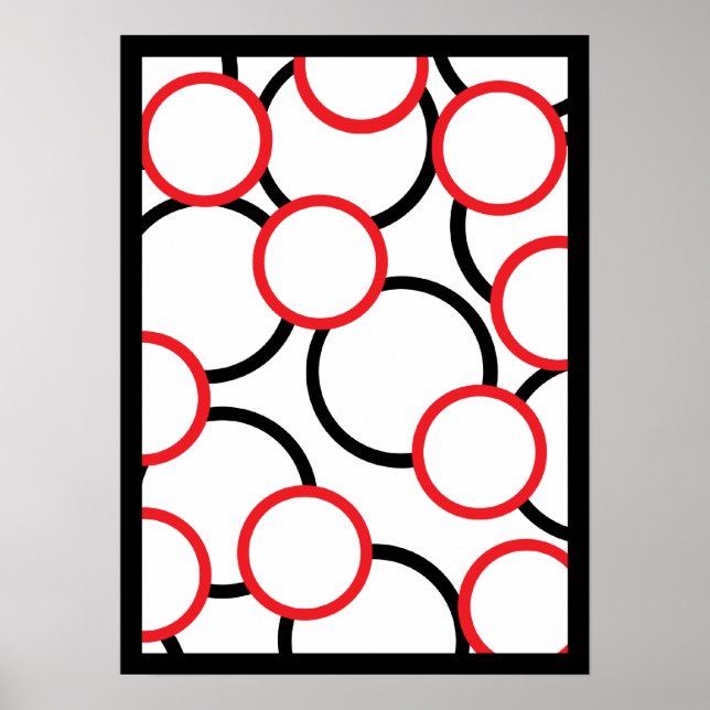 Círculos rojos y negros posters (Frente)