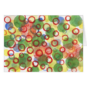 Círculos rojos y verdes de Acuarela