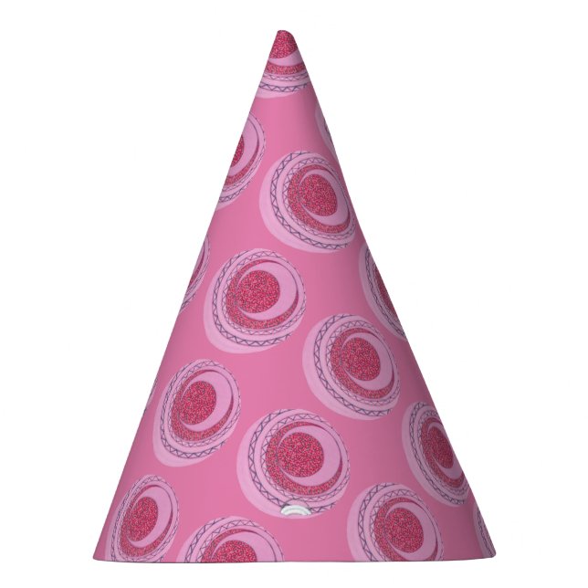 Círculos rosados con puntos Gorras Fiestas (Derecha)