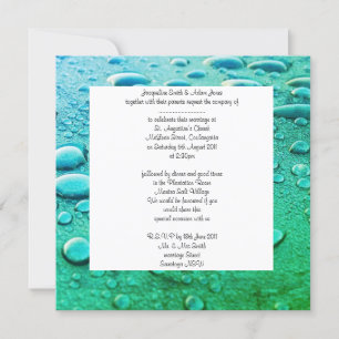 Círculos y burbujas invitación a la boda aqua