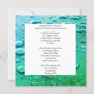 Círculos y burbujas invitación a la boda aqua