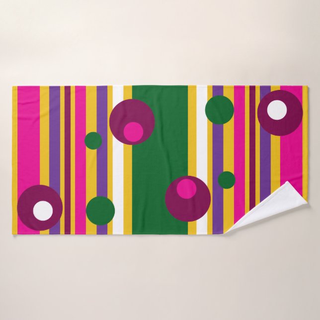 círculos y rayas negrita moderno (Toalla de baño)