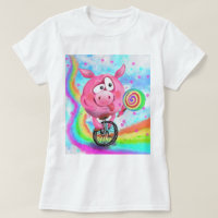 Circus Acrobat Piggy Cyclist con camiseta Lollipop