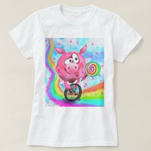 Circus Acrobat Piggy Cyclist con camiseta Lollipop