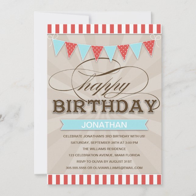 CIRCUS BIRTHDAY | INVITACIONES DE CUMPLEAÑOS PARA  (Anverso)