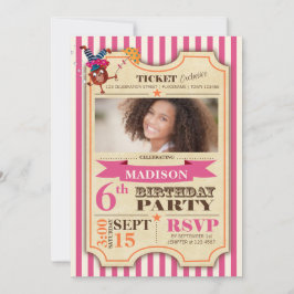 Circus Ticket | Chica de cumpleaños | Invitación d