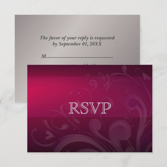 Ciruela elegante | Tarjeta de respuesta de anivers (Anverso / Reverso)