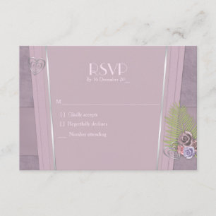 Ciruela turbia, púrpura pálido y boda floral RSVP
