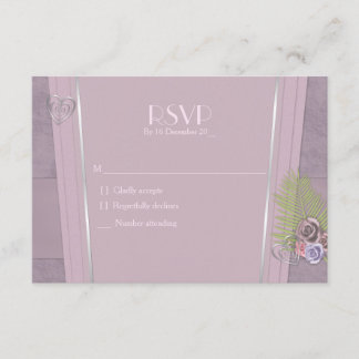 Ciruela turbia, púrpura pálido y boda floral RSVP