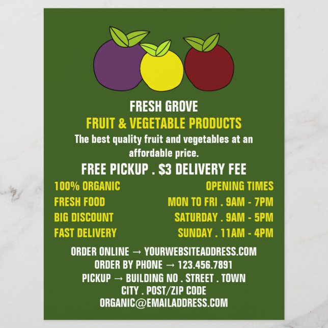 Ciruelas de Frutas, Publicidad de Verdulerías (Frente)